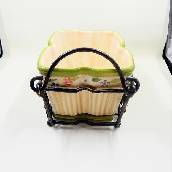 Temp-Tations By Tara Petals Baking Serving Dish Trivet Wire Basket - Picture 5 of 11